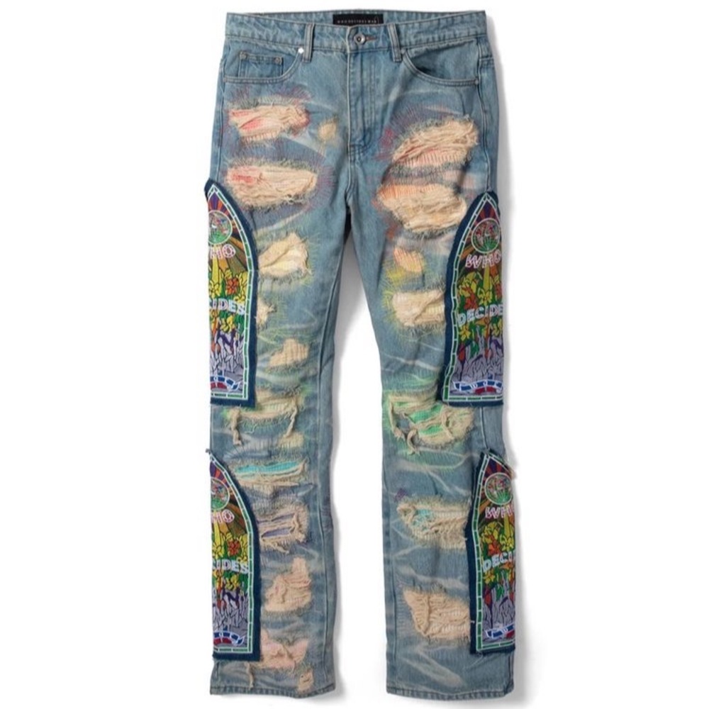 Who decides war ROYGBIV Denim
Size 32 
gently worn 3x. No flaws